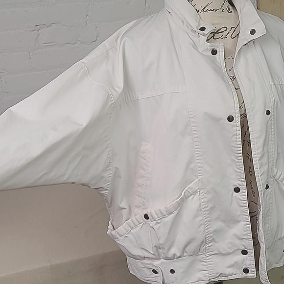 Authentic 80s Slouchy Off White Jacket  Size 11/12 London Fog White - Picture 2 of 12